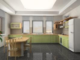 עיצוב מטבח מודרני בעזרת גבס ותאורה