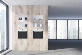 עיצוב מטבח מודרני עם חלונות למראה מואר ואוורירי