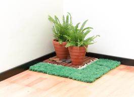 שימוש בדשא סינטטי כאלמנט עיצובי בדירה