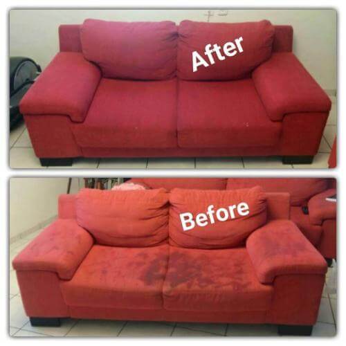 ניקוי ספות בד - לפני ואחרי