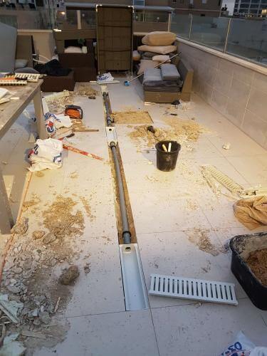 החלפת מקטע צנרת - לפני