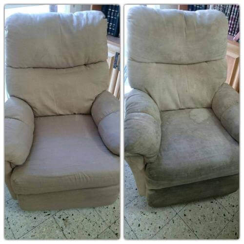 ניקוי כורסה - לפני ואחרי